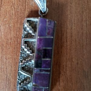 Sterling silver Sugilite pendant necklace